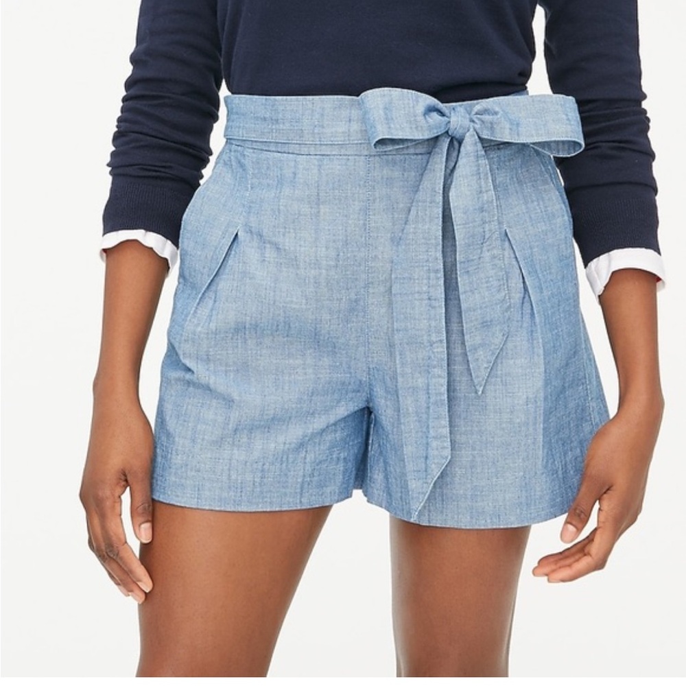 J. Crew Tie-waist Short in Chambray nwt size 10
